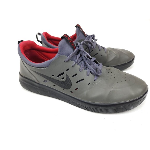Nike SB Nyjah Free Men’s 9.5 Dark Grey Black Red AA4272 Skateboard Sneakers - Picture 4 of 12